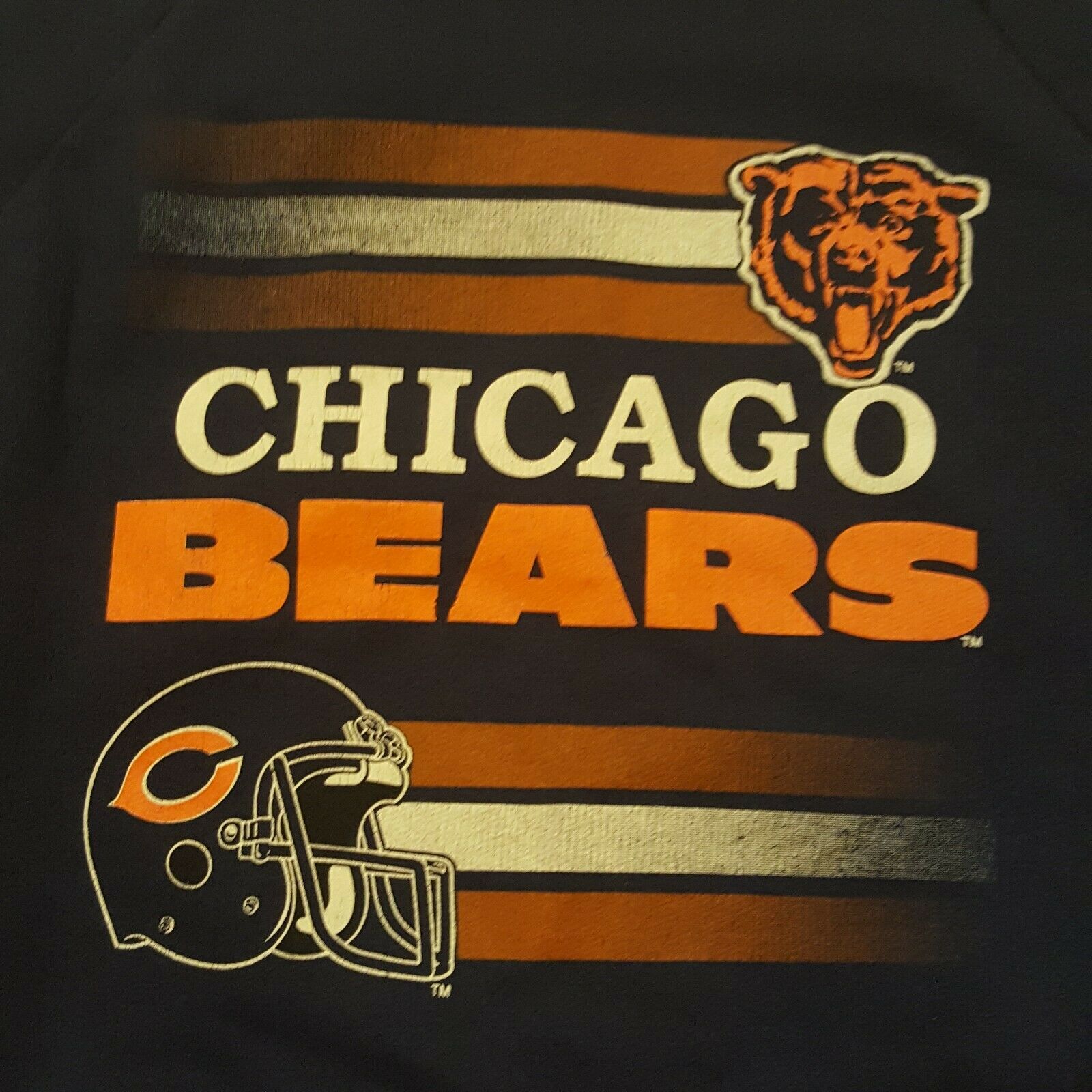 Vtg 80s Chicago Bears Kids L 14-16 Sweatshirt Blue Long Sleeve Nfl Usa Football